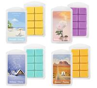 Scent-Hi Fondants de Cire Parfumés 4 pezzi, Cubes de Cire de Soja Parfumés pour Fraises Cassis, Thé Vert Citron, Framboises Orange, Océan Suzuran, Parfums d'Ambiance