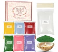 Scent-Hi Sable de Bougie 7 Couleurs, 1.1kg Sable de Bougie Parfumé avec 20 mèches, Granulés de Cire pour Bougie en Cire à Faire Soi- Jasmin, Lavande, Rose, Cèdre, Fraise, Citron, Menthe