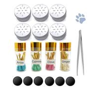 Scent Work Kit de démarrage pour chien - Anis, bouleau, clou de girofle et vétiver - Ensemble de tampons d'huile pure (6 boîtes magnétiques et 4 tampons)