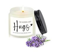 Scentoria Bougie de condoléances No Words Just Hugs - Cadeau de condoléances pour survivants - Bougie de deuil avec inscription en allemand - Saveur lavande - Environ 100 g