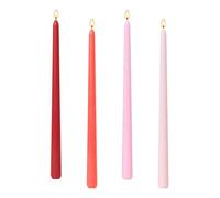 Scentoria Lot de 4 petites bougies à tige rouges - Hauteur : 25 cm - Diamètre : 2,2 cm - Bougies colorées - Bougies goutte à goutte pour bouteilles de rituels - Décoration de table, banquet, mariage