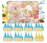 SCENTORINI 3Volution Recharges pour Diffuseur Électrique, 8x20ml | Compatibles avec Febreze 3Volution Recharges de Désodorisant, 3 Parfums en Alternance de Lin, Coton, Brise Marine