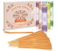 SCENTORINI Encens - Assortiment de Parfums, Lavande, Rose, Bois de Santal, Forêt Tropicale, Ambre Musc avec Support de Bâtons d'Encens