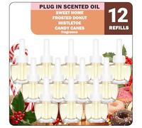 SCENTORINI Recharge pour Diffuseurs d'Ambiance Electrique, 19MLx12 Convient pour Air Wick et pour Glade Recharge Desodorisant Maisons, Parfum Douceur du Foyer, Beignet Givré, Gui, Cannes De Noël