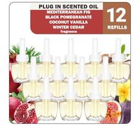 SCENTORINI Recharge pour Diffuseurs d'Ambiance Electrique, 19MLx12 Convient pour Air Wick et pour Glade Recharge Desodorisant Maisons, Parfum Figue, Noix De Coco Vanille, Cèdre d'hiver ecc