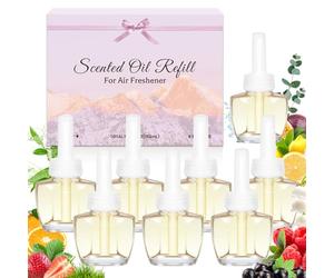 SCENTORINI Recharge pour Diffuseurs d'Ambiance Electrique, 19MLx8 Parfum de Framboise, Muguet, Citron Convient pour Air Wick et pour Glade Recharge Desodorisant Maisons Diffuseur Electrique