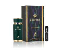 Sceptre Malachite Parfum arabe unisexe de longue durée EDP avec atomiseur rechargeable 5 ml parfum citron, floral et boisé avec notes de mandarine, jasmin et vétiver (Malachite)
