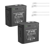 SCESMIA Lot de 2 batteries de rechange LIT-10 10500 mAh pour caméra de trail cellulaire Spypoint Link-Micro, Cell-Link 10, LM2, Link-Micro-S-LTE Cell-Link Series avec câble de charge de type C