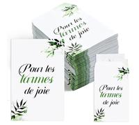 Scettar 120 Pcs Larmes de Joie Pochettes pour Mouchoirs, Enveloppe Sachet pour Mariage Décoration, Bapteme Invité (7 * 10.5cm), Mouchoir non inclus