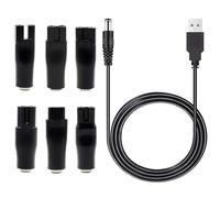 Scettar Chargeur de Rasoir 5V, avec 6 connecteurs adaptateurs,Câble Universel USB vers DC,Convient à la plupart des Accessoires pour rasoirs électriques