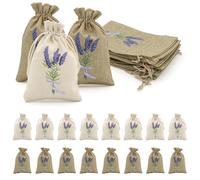Scettar Lot de 16 Sachets de Lavande Vides,Sachets Parfumés Lavande avec Cordon de Serrage pour Ranger Lavande, Bijoux et Épices