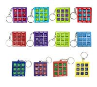 Scettar Lot de 18 porte-clés Tic Tac Toe pour enfants, mini sac à dos Tic Tac Toe, petit cadeau d'anniversaire d'enfant de 10 ans, pour garçons et filles, fête d'anniversaire (12 couleurs)