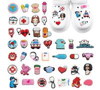 Scettar Lot de 40 broches pour chaussures Crocs - Breloques pour chaussures d'infirmière, médecines, sabots