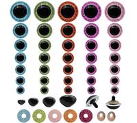 Scettar Yeux De Securite Amigurumi,Lot De 210 Yeux De Sécurité 3d Pailletés Pour Amigurumi Avec Rondelles,10 À 30 Mm,Yeux De Sécurité Crochet,Pour Le Crochet,Les Poupées En Peluche, L'artisanat