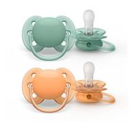 Philips Avent Sucette Ultra Soft Cognac Vert SCF091/03 +0 Mois 2 Pièces