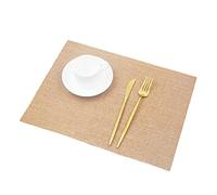 SCF2017 Lot de 10 sets de table rectangulaires en toile de jute pour fête de mariage, décoration de table à manger, 40 x 30 cm