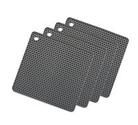 SCF2017 Lot de 4 dessous de plat carrés en silicone antidérapants et résistants à la chaleur Gris