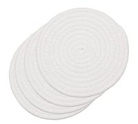 SCF2017 Lot de 4 sets de table ronds en corde de coton résistants à la chaleur 18 cm Blanc