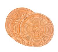 SCF2017 Lot de 4 sets de table ronds en fil de coton tissé de 36 cm (orange)