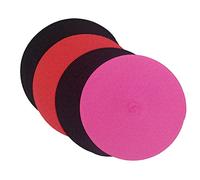 SCF2017 Lot de 4 sets de table ronds en plastique tissé 38 cm, élégants et pratiques, 2 noirs + 1 rouge + 1 rosé