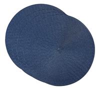 SCF2017 Lot de 4 sets de table ronds en plastique tissé 38 cm élégants et pratiques Bleu