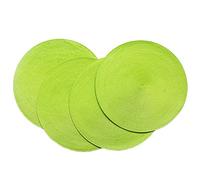 SCF2017 Lot de 4 sets de table ronds en plastique tissé de 38 cm, élégants et pratiques pour table à manger, vert clair