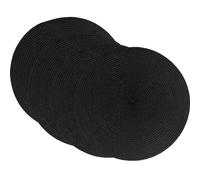 SCF2017 Lot de 4 sets de table ronds en plastique tissé Noir 32 cm