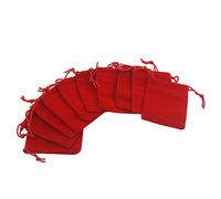 SCF2017 Lot de 50 pochettes à bijoux en velours pour fête de mariage 7 x 9 cm (rouge)