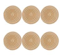 SCF2017 Lot de 6 dessous de verre ronds en fil de coton tissé pour dessous de verre - 11 cm - Petits sets de table mignons (kaki)