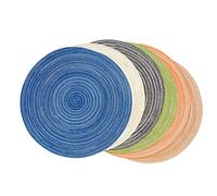 SCF2017 Lot de 6 sets de table ronds en fil de coton tissé de 36 cm (couleurs mélangées)