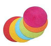 SCF2017 Lot de 6 sets de table ronds en plastique tissé, 38 cm, couleurs mélangées, Style A