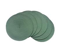 SCF2017 Lot de 6 sets de table ronds en plastique tissé de 38 cm, élégants et pratiques, vert foncé