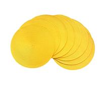 SCF2017 Lot de 8 sets de table ronds en plastique tissé 38 cm, élégants et pratiques, jaune
