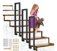 SCGSJZH Rampe d'escalier en Forme de U, Mains Courantes latérales de 35 à 110 cm, Garde-Corps en Métal Noir Main Courante d'escalier pour Couloir, Grenier, Intérieur et Extérieur (65 cm)