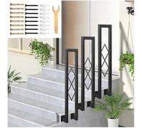 SCGSJZH Rampe d'escalier Intérieur, Main courante Antidérapante en Forme de U, Rambarde en Métal à Montage Latéral pour Couloirs, Lofts, Jardin, Clôture Décorative avec Motif Diamant (90cm)