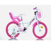 SCH ROSES 16'' vélo pour enfants adapté aux enfants de 5 à 7 ans de 105 à 135 cm avec panier sonnette et porte-enfant blanc