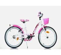 SCH ROSES 20'', vélo pour enfants, adapté aux enfants de 6 à 10 ans, de 120 à 155 cm, panier, sonnette et porte-bagages, blanc