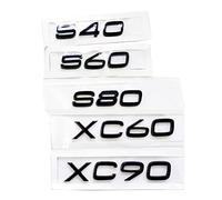 SCHAAN Autocollant d'emblème de Voiture Noir ABS 3D adapté for Lettres Volvo sur Le Coffre XC60 XC90 S60 V40 V50 V60 C30 S80 S40 XC40 XC70 S90 Accessoires Autocollants de Voiture (Color : Nero, Size