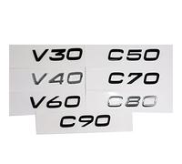 SCHAAN Autocollant d'emblème de Voiture Noir ABS 3D adapté for Lettres Volvo sur Le Coffre XC60 XC90 S60 V40 V50 V60 C30 S80 S40 XC40 XC70 S90 Accessoires Autocollants de Voiture (Color : Nero, Size