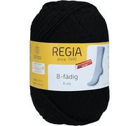 Schachenmayr Regia 8 brins, 150 g de fil à tricoter à la main noir
