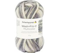 Schachenmayr Wash+Filz-It! Multicolor, 50G natur-grau Fil À Feutrer