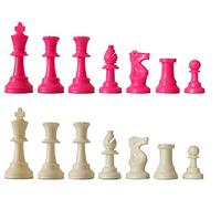 SchachQueen - pièces d'échecs en matière Plastique Hauteur du Roi 97 mm Rose Vif/Blanc