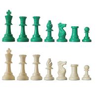 SchachQueen - pièces d'échecs en matière Plastique Hauteur du Roi 97 mm Vert/Blanc