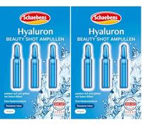 Schaebens Hyaluron Beauty Shot, plus d'humidité et de rembourrage - Ampoules avec duo acide hyaluronique, hypoallergénique et VEGAN (Lot de 2)