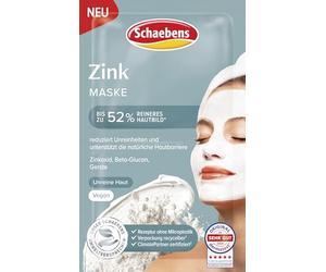 Schaebens Masque crème au zinc - Réduit les impuretés et soutient la barrière naturelle de la peau avec de l'oxyde de zinc, du bêta-glucane et de l'orge pour les peaux impures VEGAN