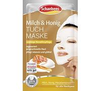 Schaebens Masque en tissu au lait et au miel - Soin crémeux avec lait, miel et huile de noix de macadamia - 1 pièce (1 paquet)