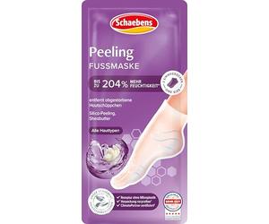 Schaebens Masque exfoliant pour les pieds (2 chaussettes pour 1 utilisation) avec grains exfoliants doux au beurre de karité et peeling au silice pour tous les types de peau