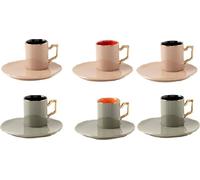 Schäfer 12pcs. Mokka Set Service à café 90ml Gris & rose