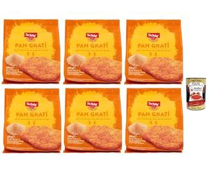 Schär Gluten Free Pan Gratí Lot de 6 paquets de 300 g de préparation pour panure croustillante et savoureuse + Italian Gourmet Polpa 400 g