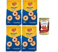 Schär, Hoops, biscotti, senza glutine hoops, biscuits avec miel, sans gluten, 4 x 200 g + Italian Gourmet Polpa 400 g